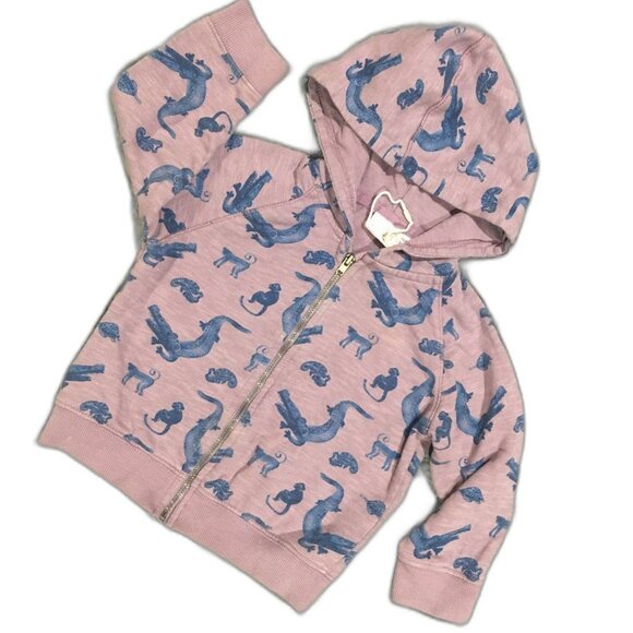 Zara Other - Zara Baby Boy Crocodile Print Hooded Jacket 18-24 Months Pink Blue Rare